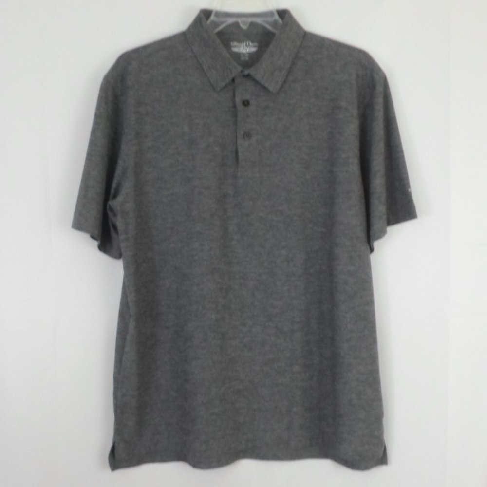 Straight Down Performance Golf Heather Gray Polo … - image 1